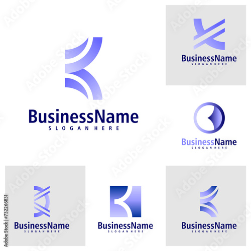 Set of Letter K logo design vector. Creative Initial K logo concepts template