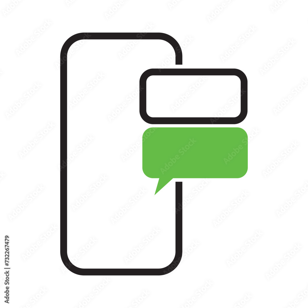phone with bubble text message icon. smartphone conversation message text symbol signs, vector illustration phone with bubble text message icon. smartphone conversation message text symbol signs, vector illustration