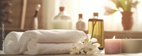 The composition of spa accessories in hotels and beauty spas for self-care