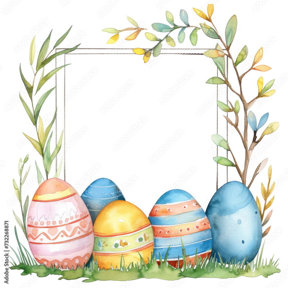 The watercolor of an Easter egg Isolated on a transparent background