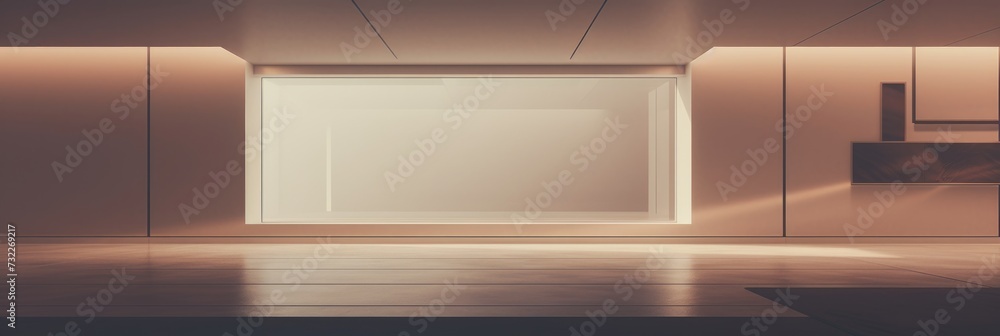 In the expansive, empty hall, a large window floods the space with natural light, while an illuminated ceiling complements the minimalist interior, creating a sense of openness and tranquility. In the expansive, empty hall, a large window floods the space with natural light, while an illuminated ceiling complements the minimalist interior, creating a sense of openness and tranquility.