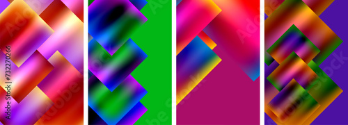 Metallic glossy square concept posters. Vector illustration For Wallpaper, Banner, Background, Card, Book Illustration, landing page