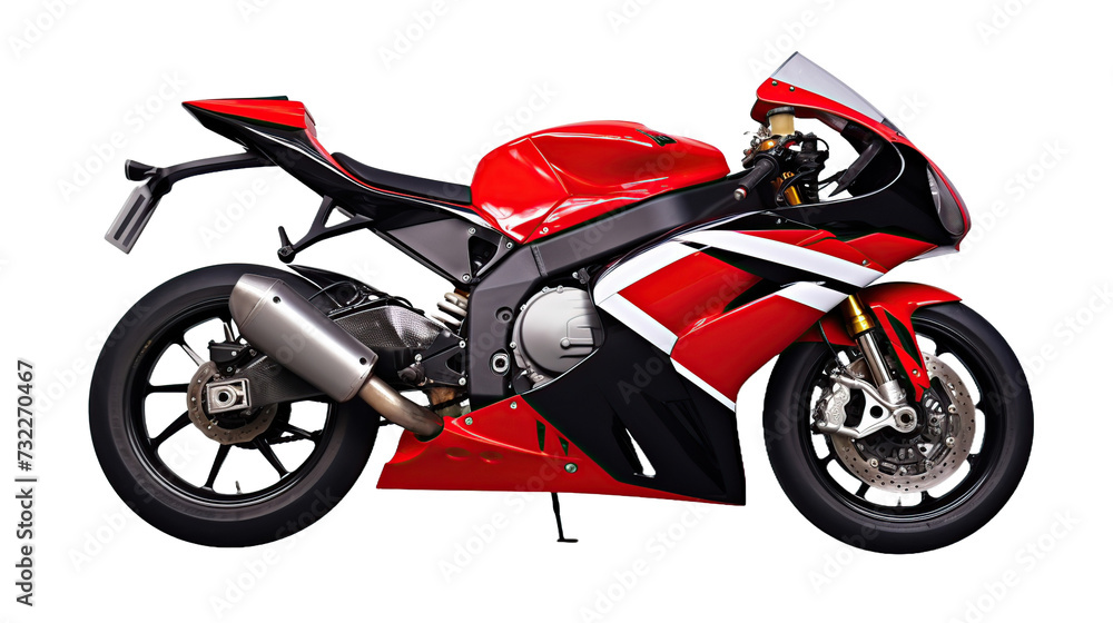 racing motorbike on transparent background