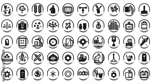 Set of Medicine and Health flat icons on a white background