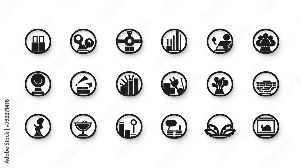 Business presentation icon set Business presentation icon set