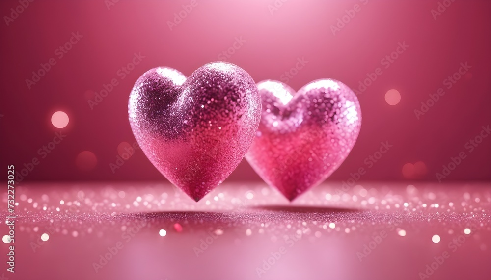 Tow heart valentine day. Ai Generative