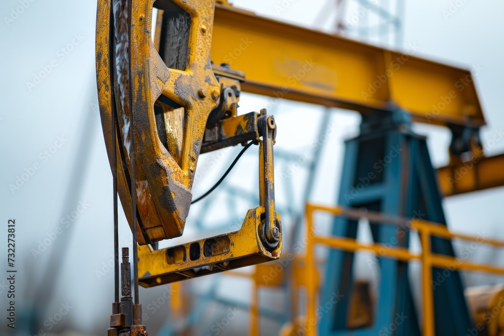 A pumpjack extracting crude oil from an oil well A pumpjack extracting crude oil from an oil well