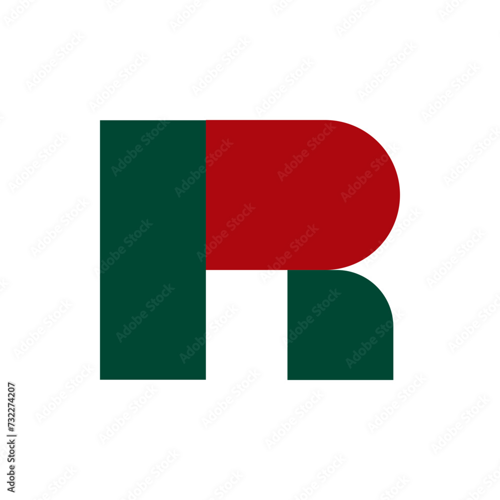 Fototapeta premium Monogram R design vector logo. Monogram initial letter mark R logo design. Monogram design vector logo. Monogram initial letter mark R logo design. Simple R monogram. Monogram R design logo