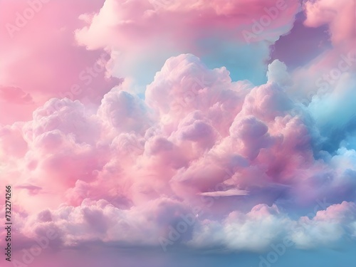 Cloudy pink pastel bright cloud background textured cloudscape fantasy white sky blue abstract gradient.