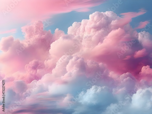 Cloudy pink pastel bright cloud background textured cloudscape fantasy white sky blue abstract gradient.