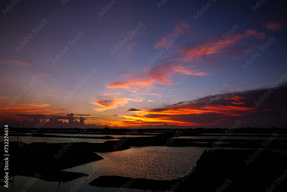 Sunset in Tangerang, wtih blue sky, purple sky 