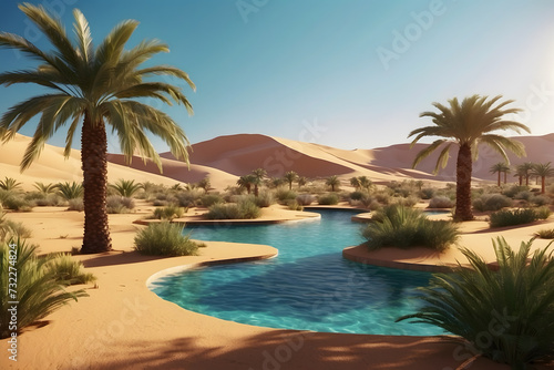 A beautiful oasis of a desert photo