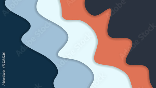 Gradation of layers of blue and red.