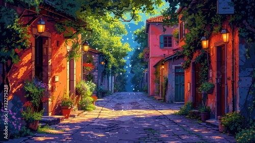 Enchanted Summer Night in a European Alley