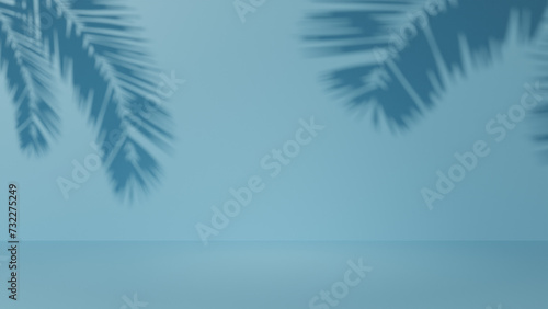 Blue background with leaf shadows