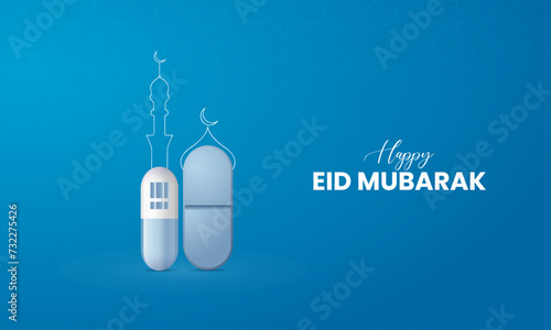 Eid Mubarak islamic design, Eid Mubarak design for social media post