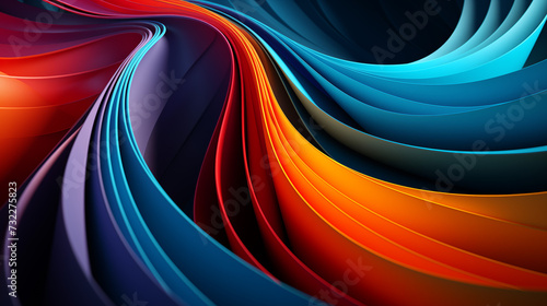 Abstract colorful spiral wave wallpaper on black background