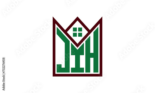 JIH initial letter real estate builders logo design vector. construction ,housing, home marker, property, building, apartment, flat, compartment, business, corporate, house rent, rental, commercial
