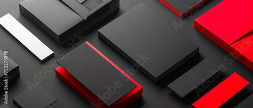 Modern ultra-wide mock-up design, business cards and packaging, commercial and brand innovation