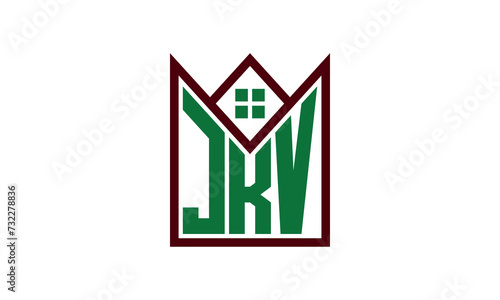 JKV initial letter real estate builders logo design vector. construction ,housing, home marker, property, building, apartment, flat, compartment, business, corporate, house rent, rental, commercial photo