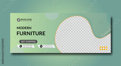 Modern furniture Facebook banner template design