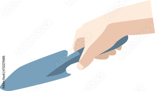 スコップを持つ手のベクターイラスト
