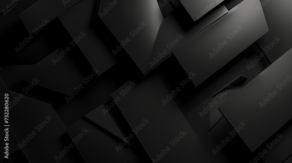 A polished metalic black abstract geometric background. - obrazy, fototapety, plakaty 