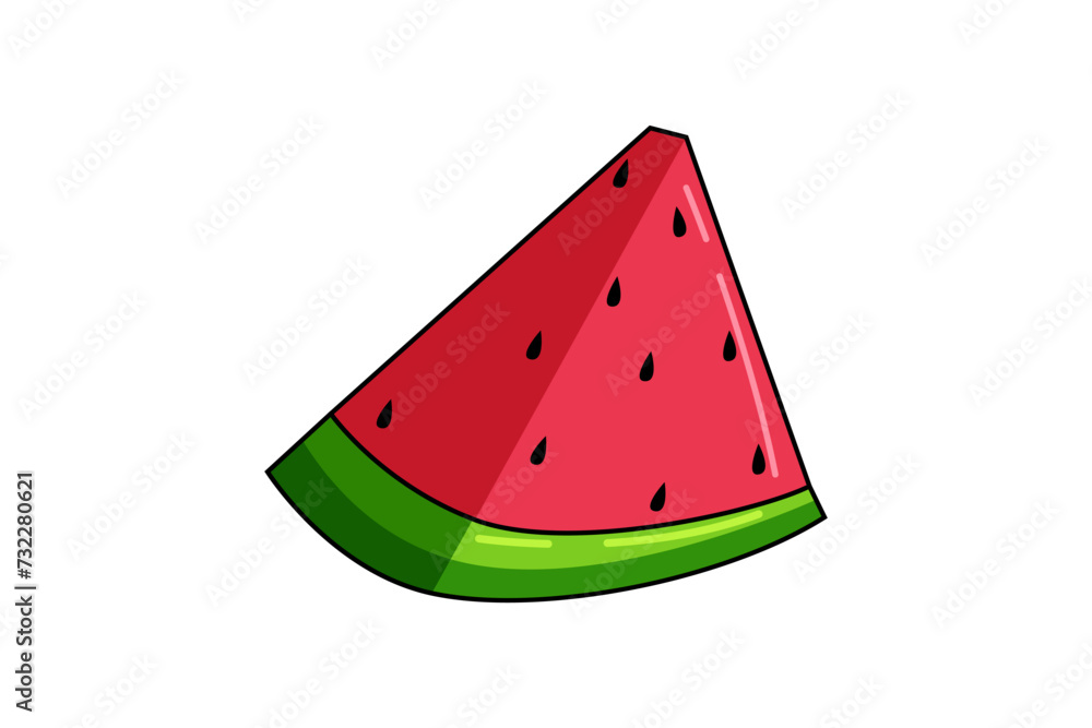Watermelon Funny Flat Sticker Design Watermelon Funny Flat Sticker Design