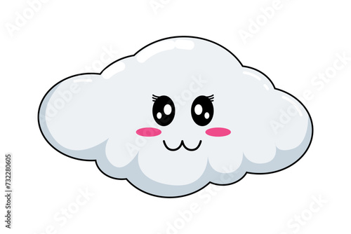 Cute Cloud Funny Flat Sticker Design © wahyukris