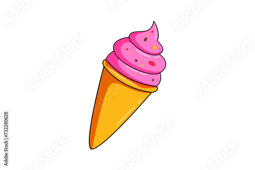 Ice Cream Funny Flat Sticker Design