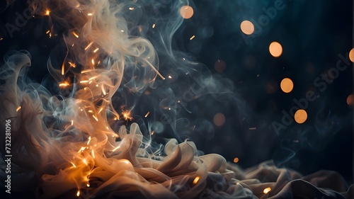 Bright Mystical Smoke Unveiled, Bright Sparks Amid Dark Surreal, Bright Mystical Smoke and Dark Intrigue, Bright Smoke with Dark Surreal Undertones, Bright Smoke and Sparks Amidst Darkness.