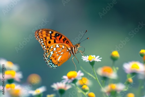 A butterfly in flight
