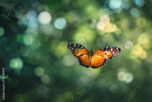 A butterfly in flight