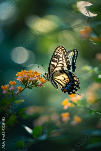 A butterfly in flight