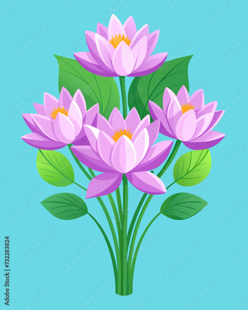 bouquet of water lilly vector