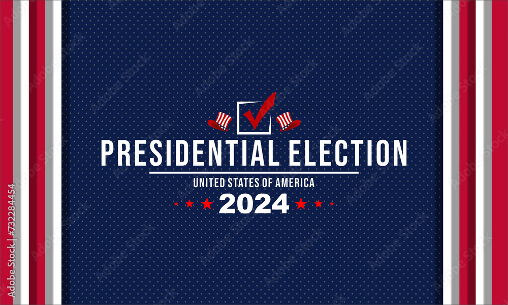 ภาพประกอบสต็อก USA 2024 Presidential Elections Event Banner, background