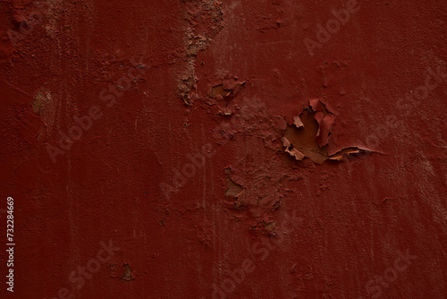 Dark red painted old wall plaster texture background photo