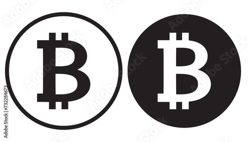 Bitcoin icon isolated on white background. Cripto currency digital money vector symbol.