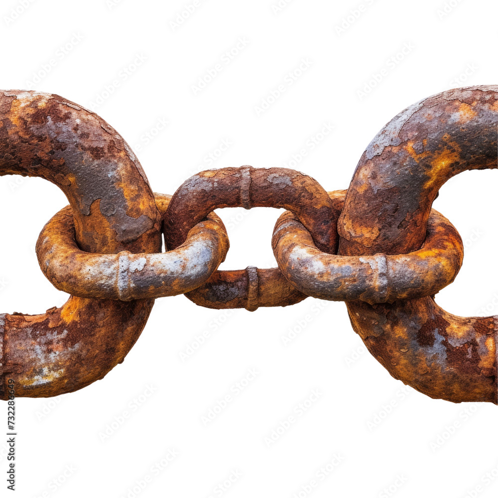 Rusty Chain in Square Frame Isolated on Transparent or White Background, PNG Rusty Chain in Square Frame Isolated on Transparent or White Background, PNG