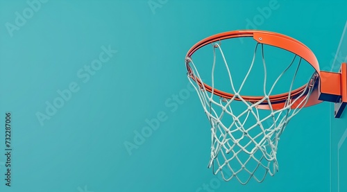 Basketball hoop on blue wall with copy space. Sport background. © Henryz