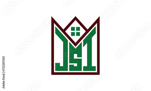 JSI initial letter real estate builders logo design vector. construction ,housing, home marker, property, building, apartment, flat, compartment, business, corporate, house rent, rental, commercial