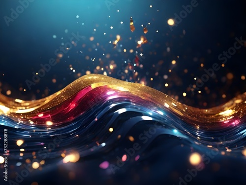 Luxury wave sparkling particles background abstract comeliness