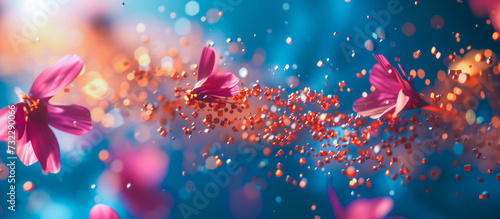 Ethereal Floral Explosion in Vibrant Abstract Artwork
