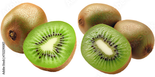 Kiwi Set in Display Isolated on Transparent or White Background, PNG