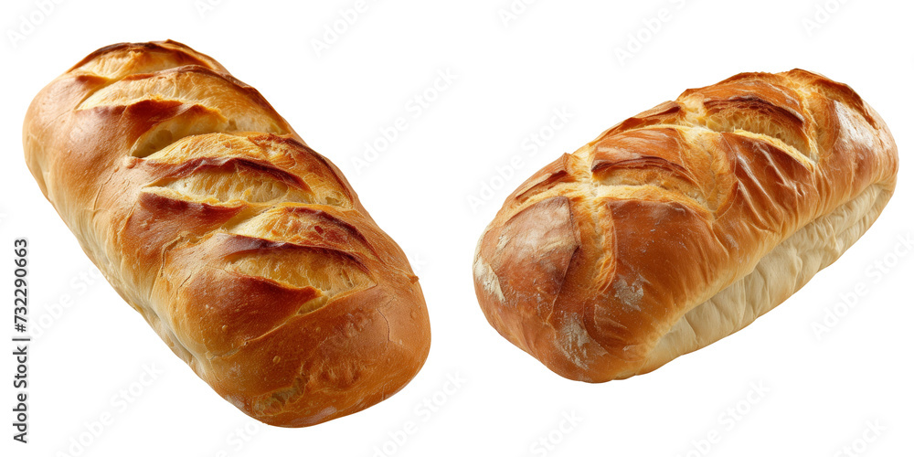 Bread Loaf Set Isolated on Transparent or White Background, PNG