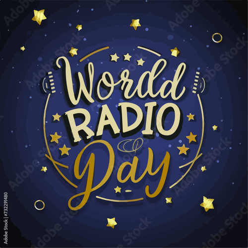 world radio day typography , world radio day lettering , world radio day inscription , world radio day