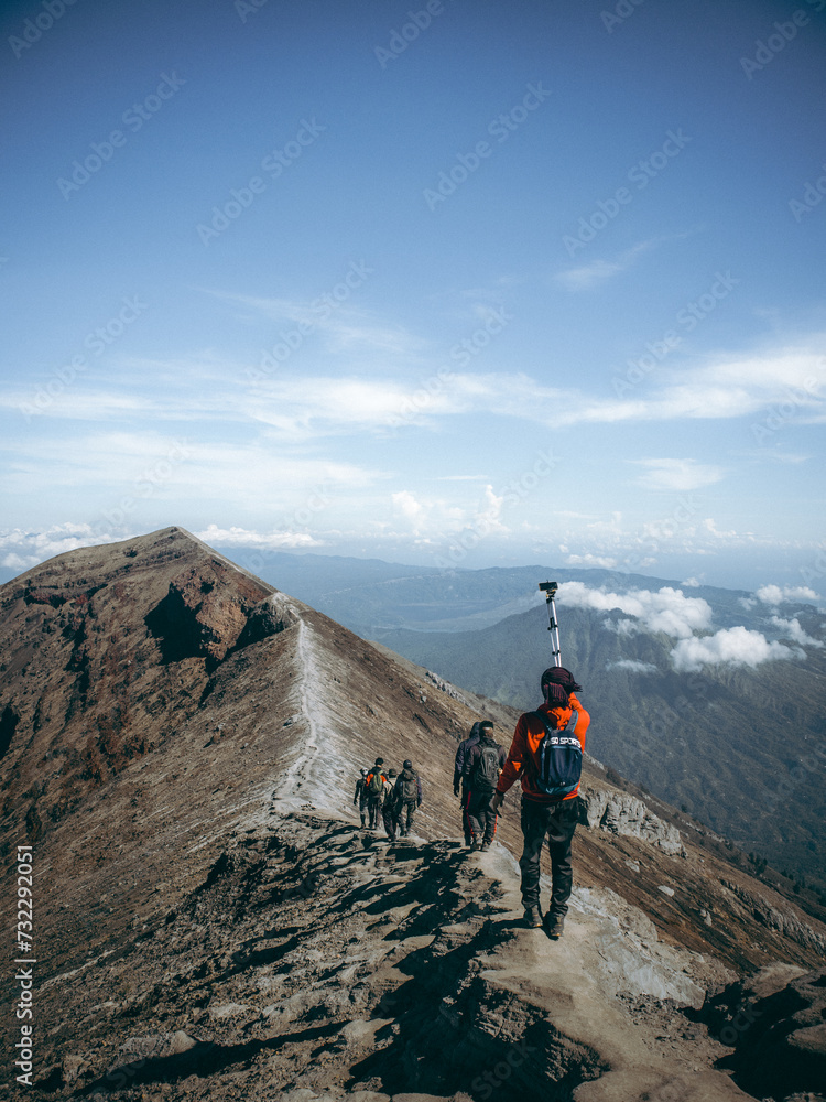 The view of the hiking trail on MT. Agung Bali.