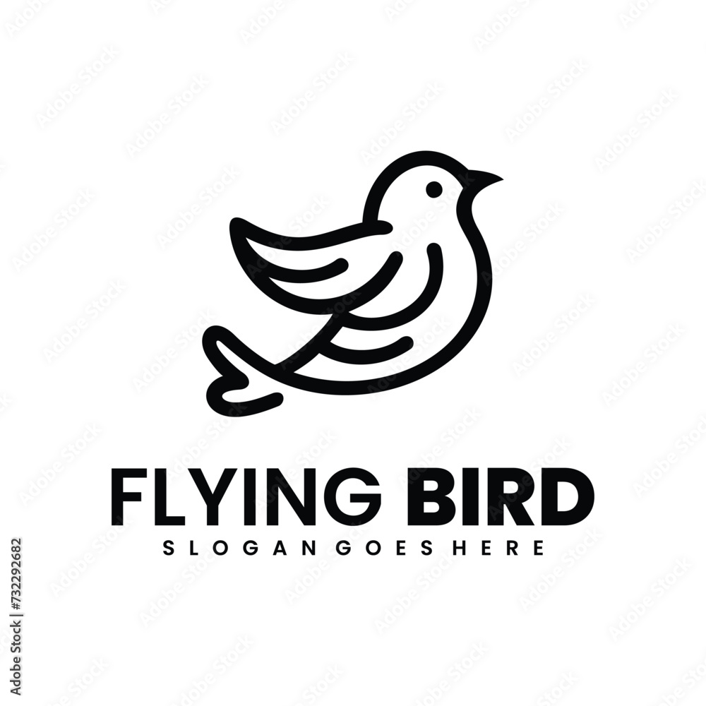 flying bird line art logo design flying bird line art logo design