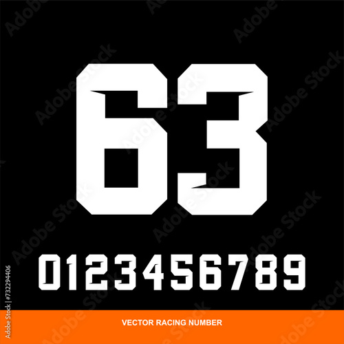 set of racing start race number sport vector illustration
