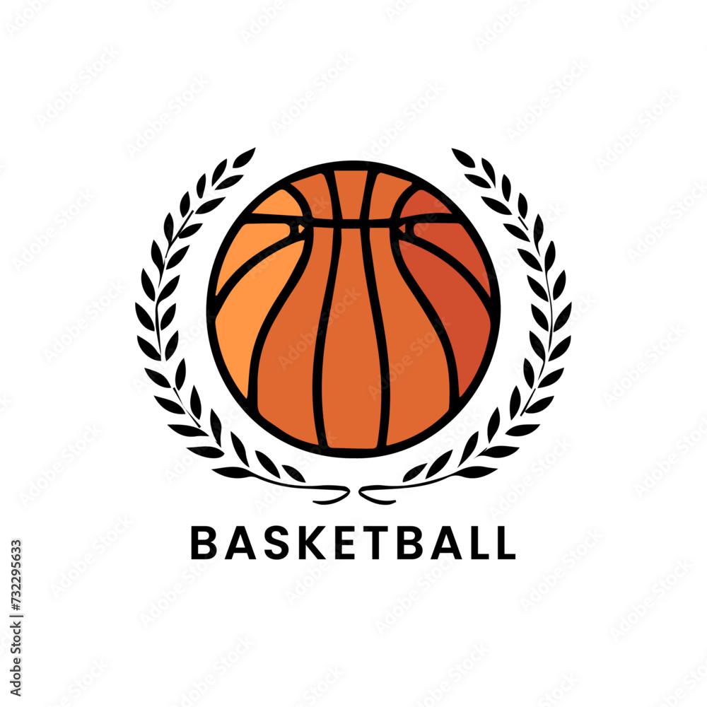 vintage basketball logotype design template